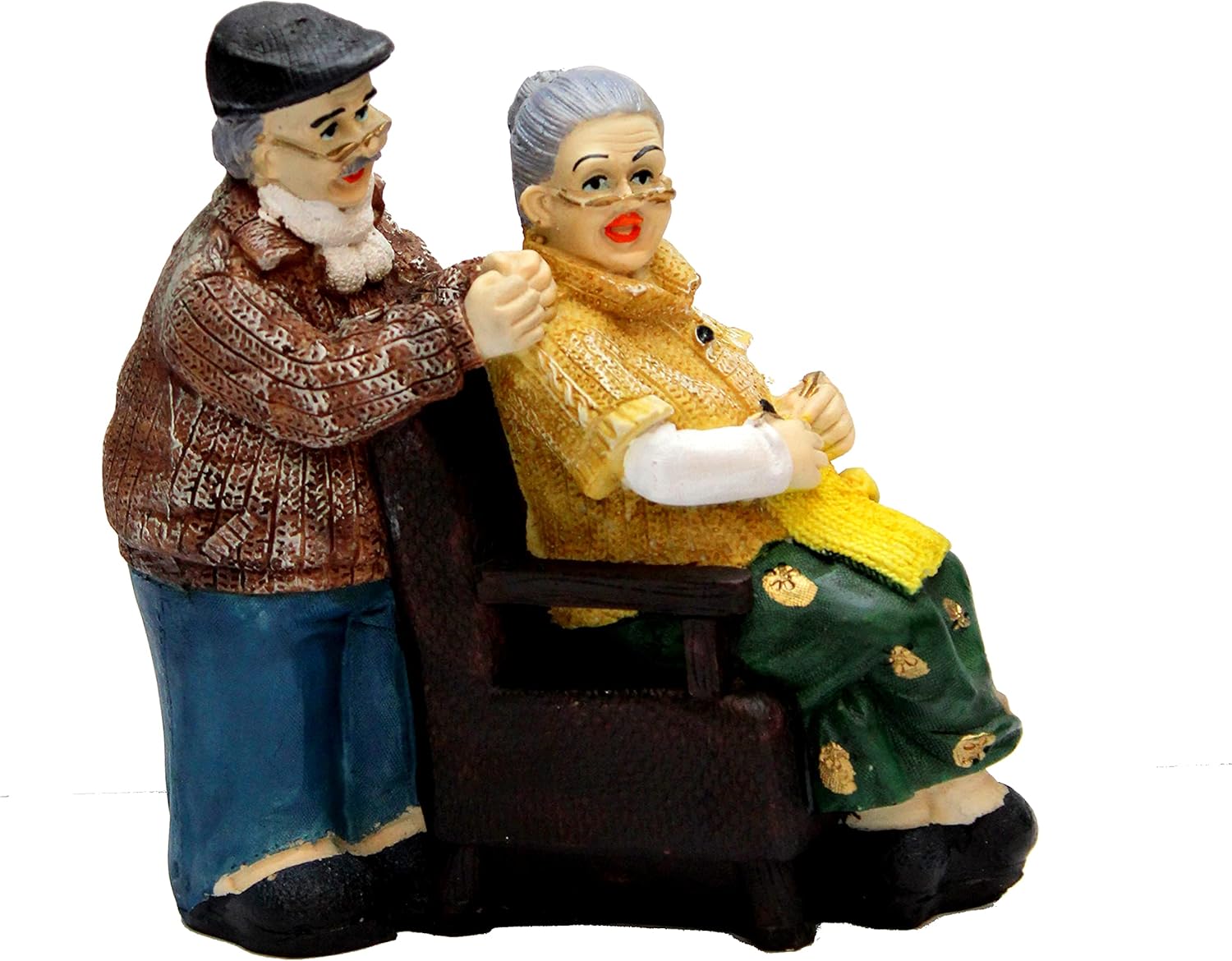eSplanade Resin Dada Dadi Showpiece Brings Goodluck, Fengshui, Vastu for Home Decor