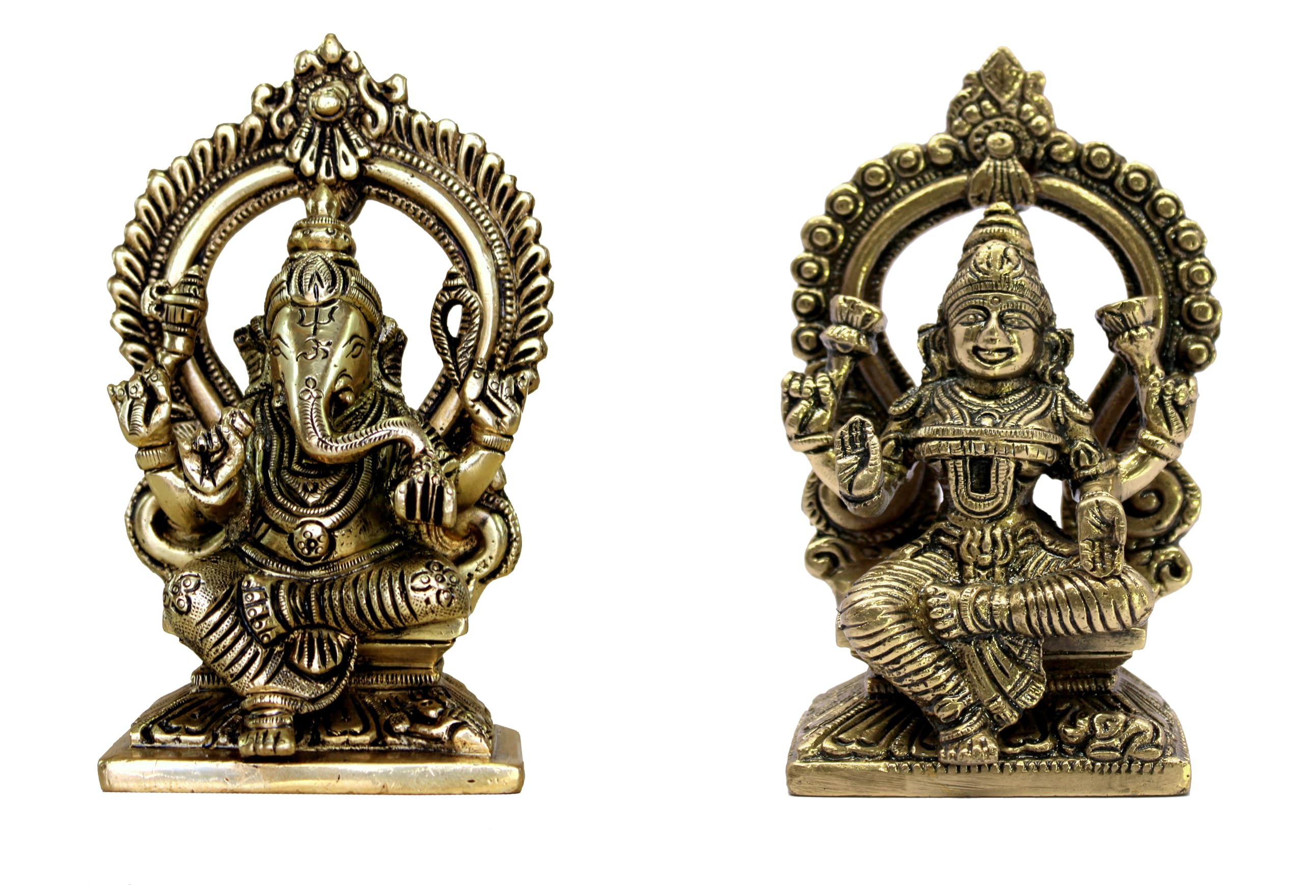 ESPLANADE - Laxmi Ganesh Saraswati Idols | Ganesha Lakshmi Sculpture Murti Idol Statue | for Home Temple, Office Mandir, Home Decor (5.9" Height)