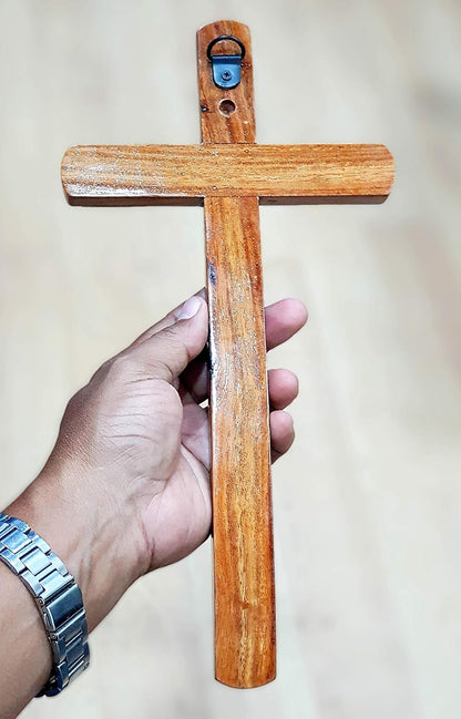 StonKraft Jesus Christ Cross Catholic Wooden Crucifix for Wall, Church Chapel Decoration