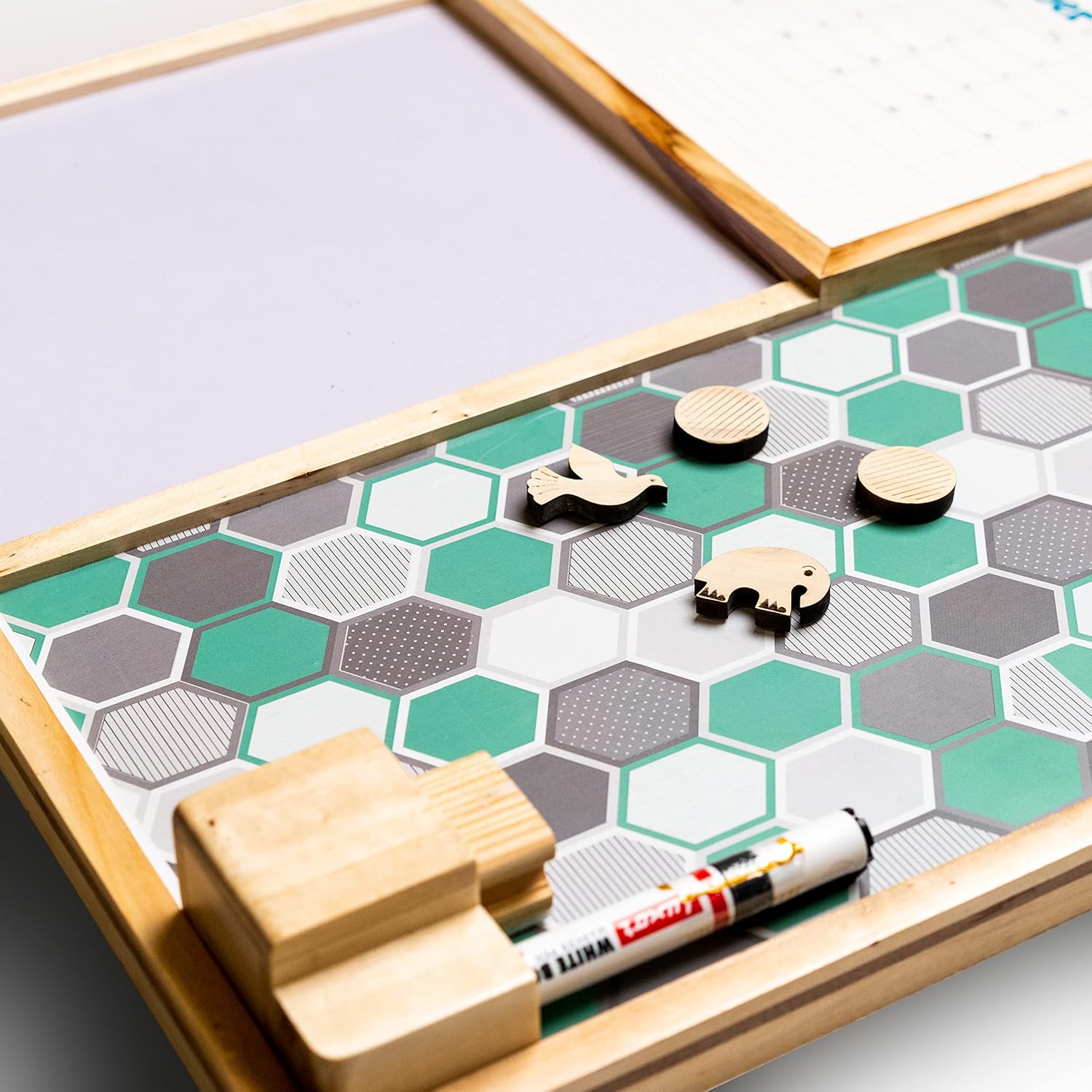 IVEI Combination Board with Magnet Board, Planner & Whiteboard -Innovative Organizer for Kids and Adults with Magnets to Do Boards, Best Gift for Home, Office, School- Green, Yellow