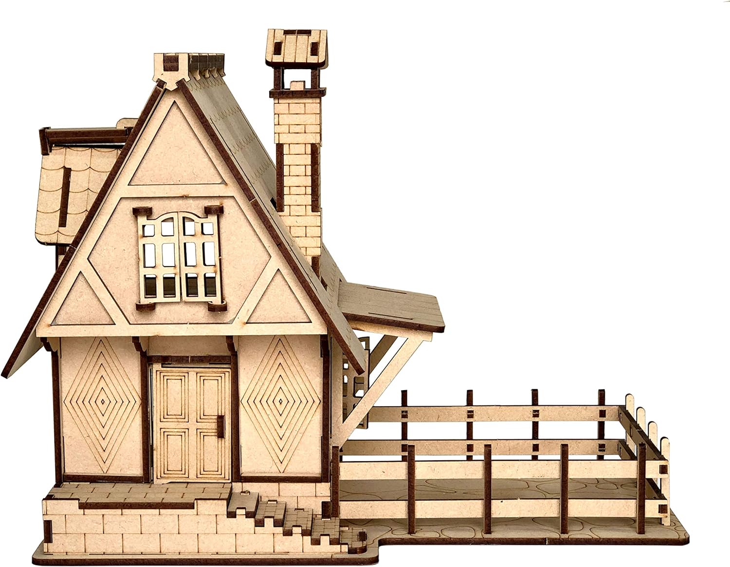 StonKraft Wooden 3D Puzzle Beach House - Home Decor, Construction Toy, Modeling Kit, School Project - Easy to Assemble