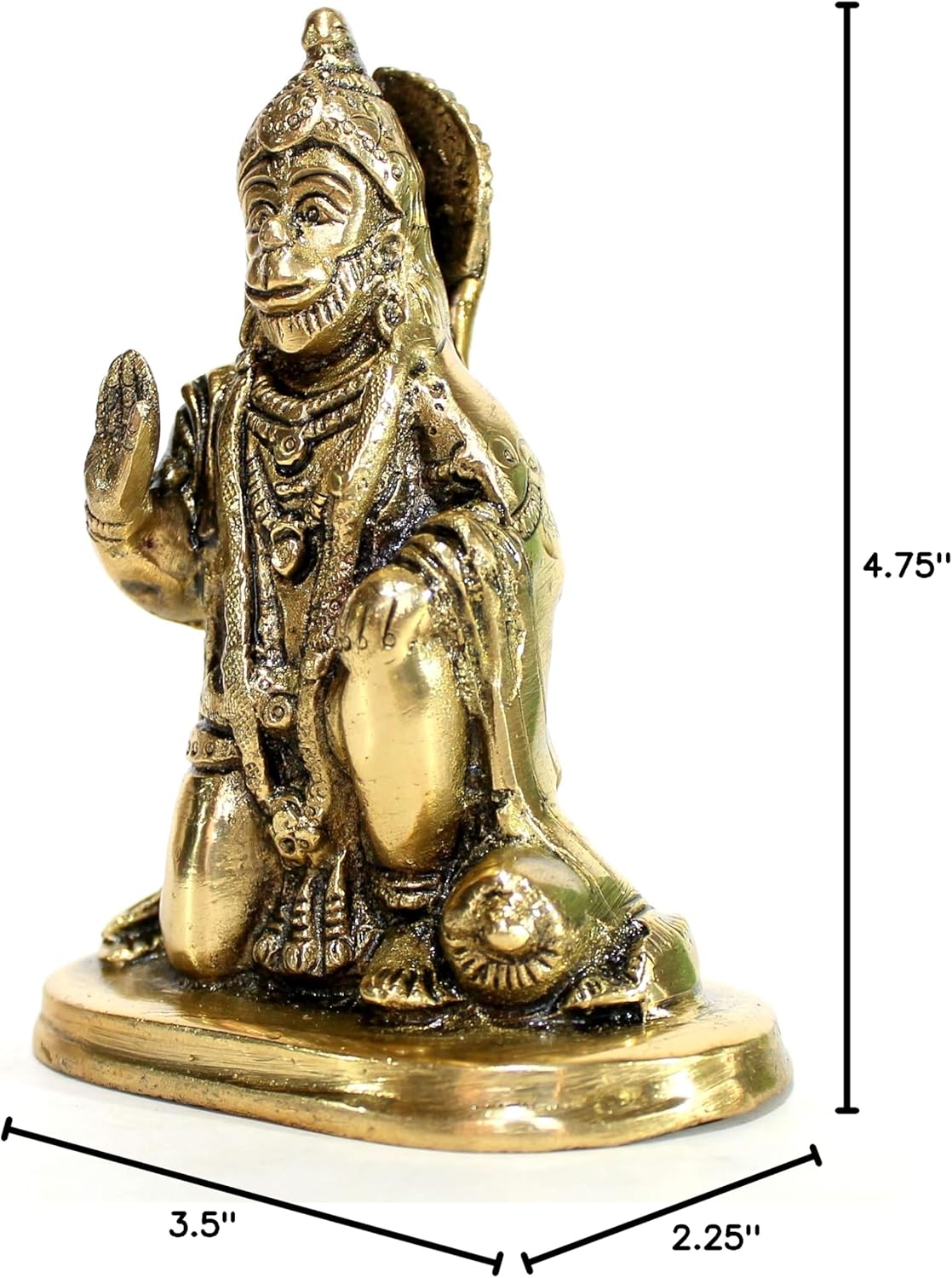 eSplanade Brass Hanuman Anjaneya Pavan Putra Bajrangbali Maruti Idol Murti Moorti Statue- 11", 4.75", 9.5"
