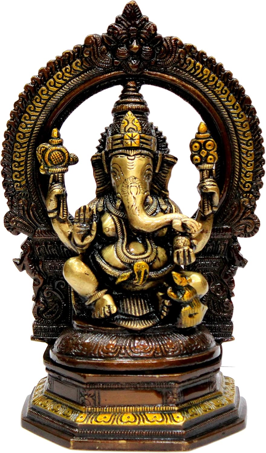 eSplanade Brass Laxmi Lakshmi Goddess Murti Idol Statue Figurine Sculpture | Pooja Idols - Home Decor | Golden - 6.75" Inches & 9.75" Inches - Multi