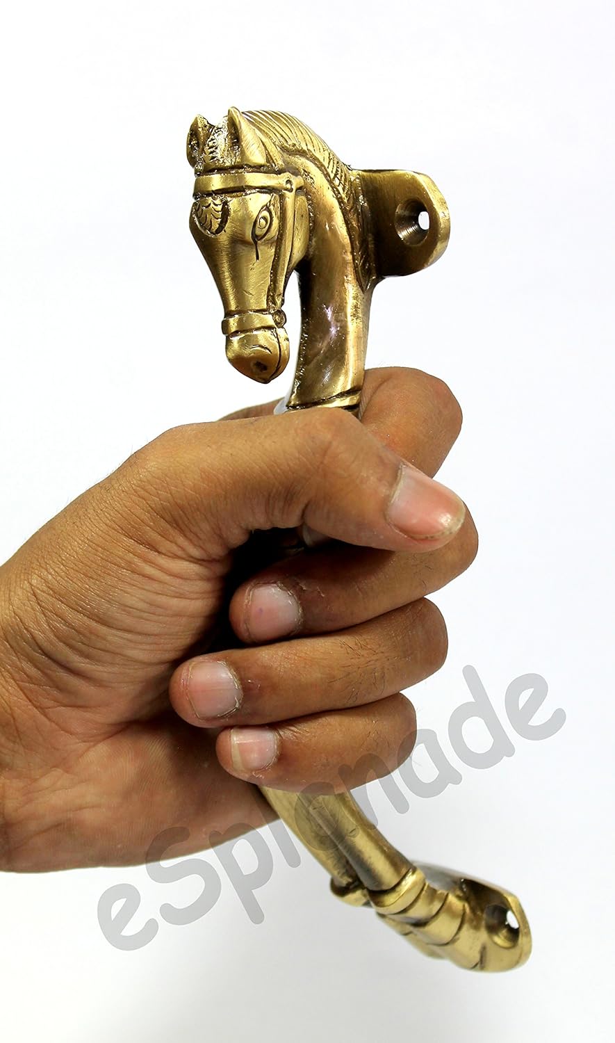 ESPLANADE - 7.5" Horse Design Brass Door Handle Pair - 2 pcs | Home Decor | Door Decor | Pair of Brass Door Pulls