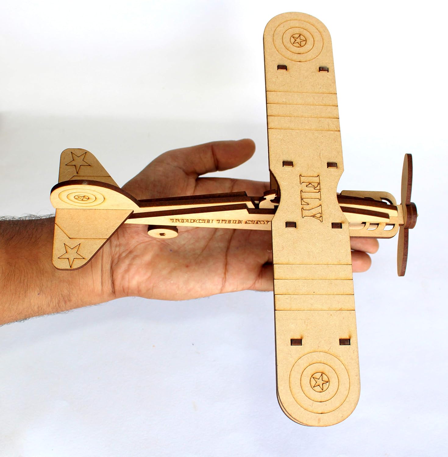 StonKraft 3D DIY MDF Puzzle - Glider, Aeroplane, Helicopter Retro Plane Model | Wooden Puzzle, DIY, Build your own, Construction Toy, Modeling Kit