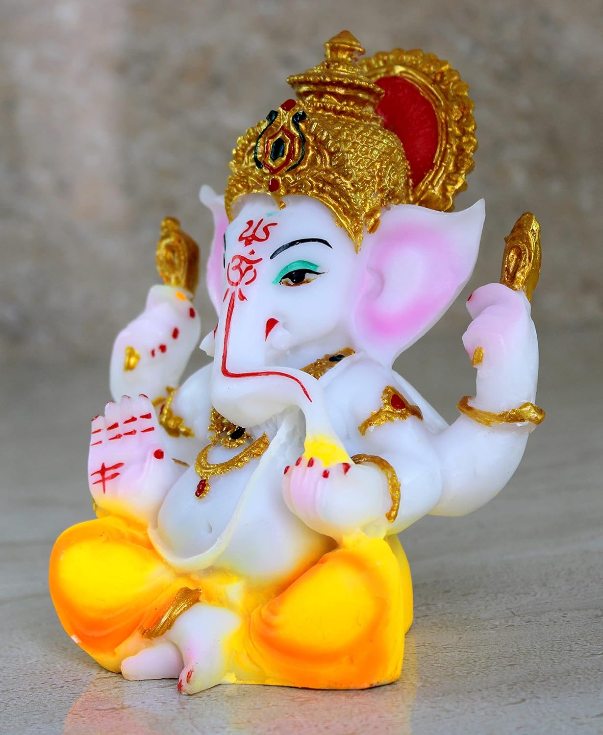 eSplanade Resin Ganesh Ganesha Ganpati Murti Idol Statue Sculpture (5.25") | Pooja idols | Home Decor