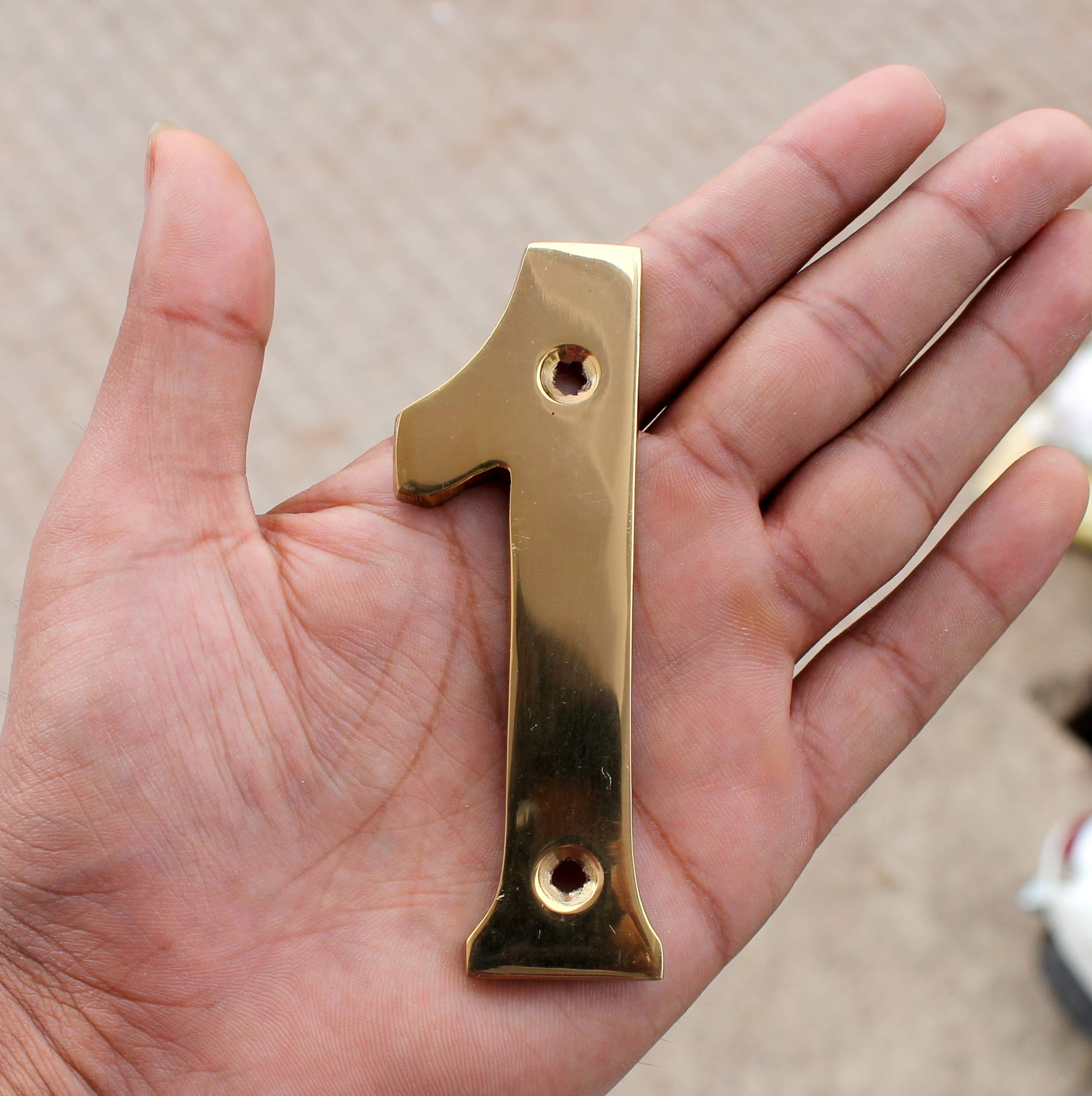 eSplanade 4" Brass House Hotel Door Number Plaque Numeric Numerical Digit 0-9