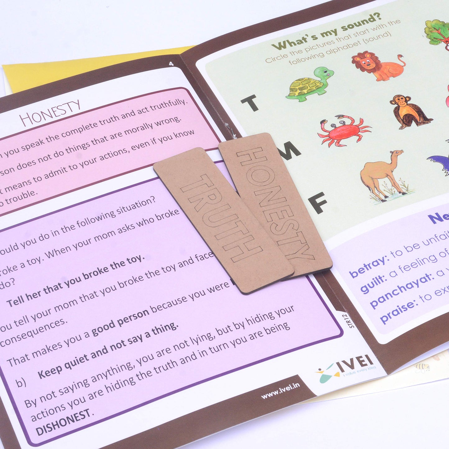 IVEI Panchatantra Kids Learning Book - Workbook and 2 DIY Bookmarks of Panchatantra Story - Colouring Activity Worksheets - Creative Fun Activity and Education For Kids - Right And Wrong