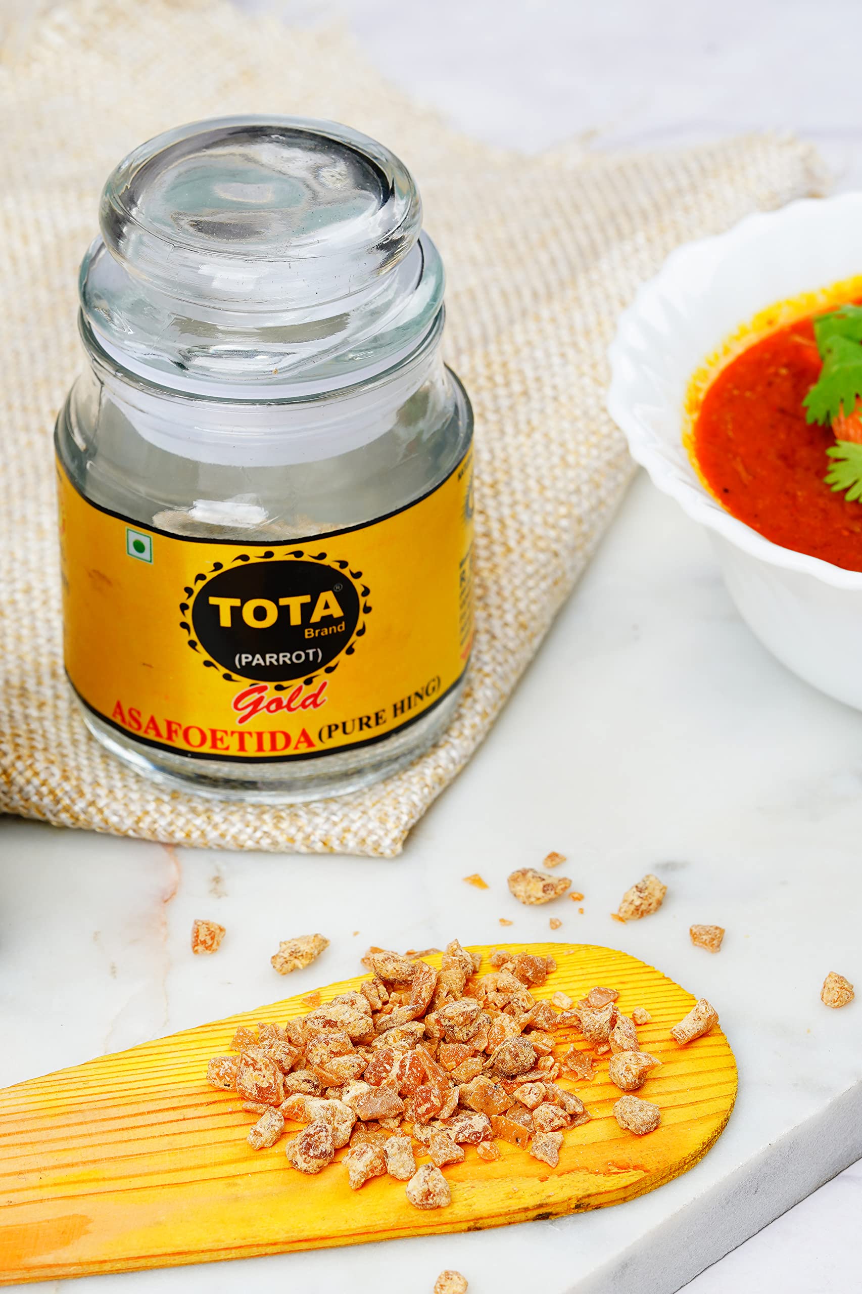 Tota Gold 100% Pure Asafoetida Granules | Natural and Vegan Gluten Free Indian Spice -7gm & 10 gm Hing Asafoetida spice | Best Heeng for Garlic and Onion Substitute