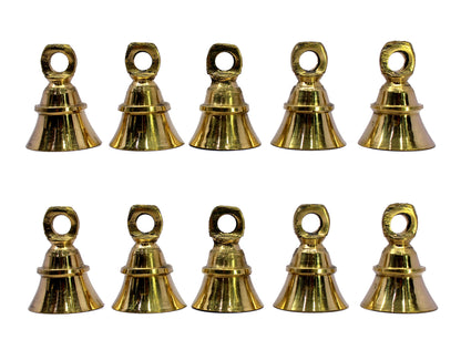 eSplanade Brass Pooja Mandir Decorative Bells | Pack of 10 | 2" Inches - Golden