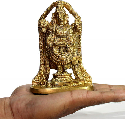 Esplanade - Brass Balaji Venkatesh Tirupati Statue (4.75", Standard, Golden)