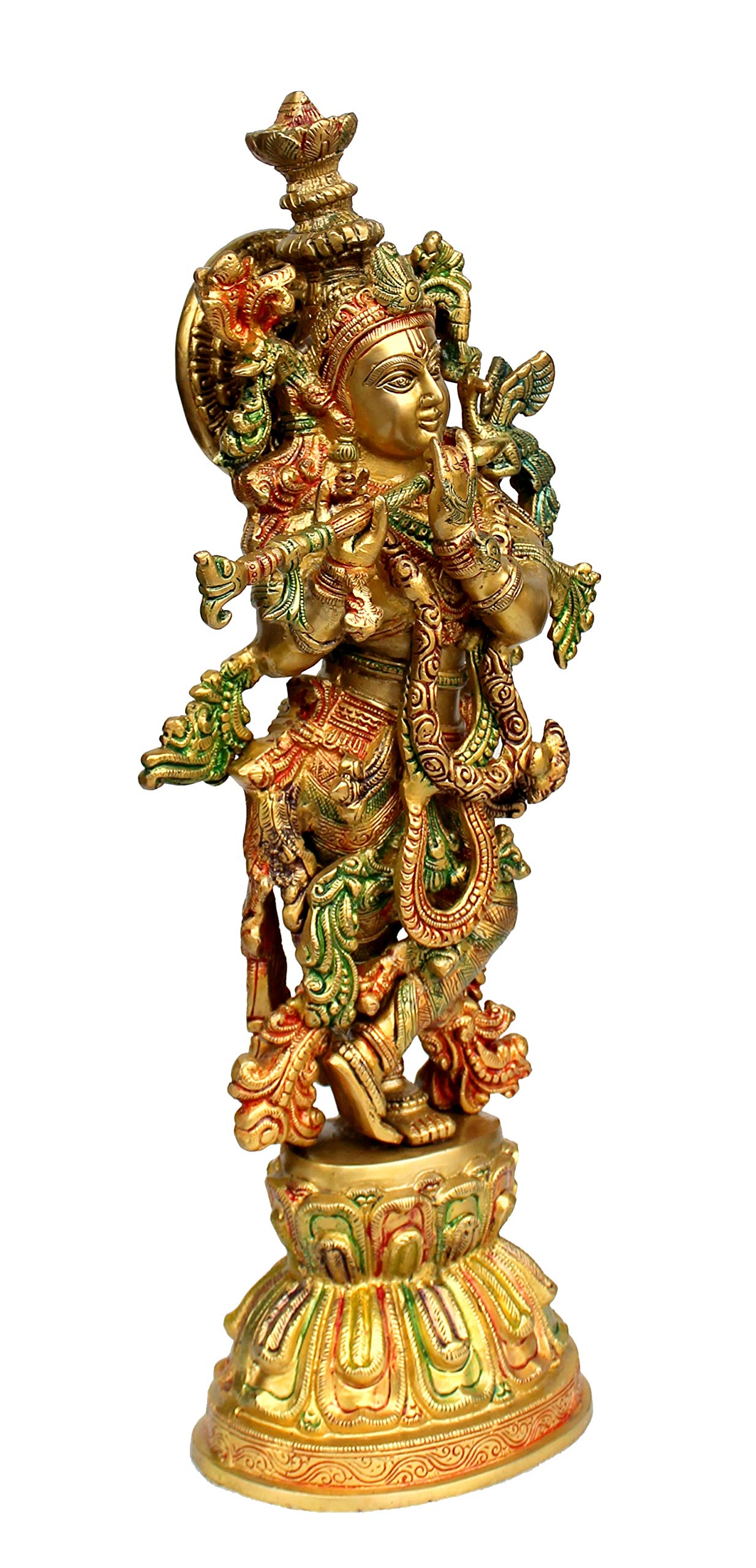 eSplanade - Brass Radha Krishna - Big Size - Brass Radha Idol Statue Sculpture (21") (Krishna Antique)