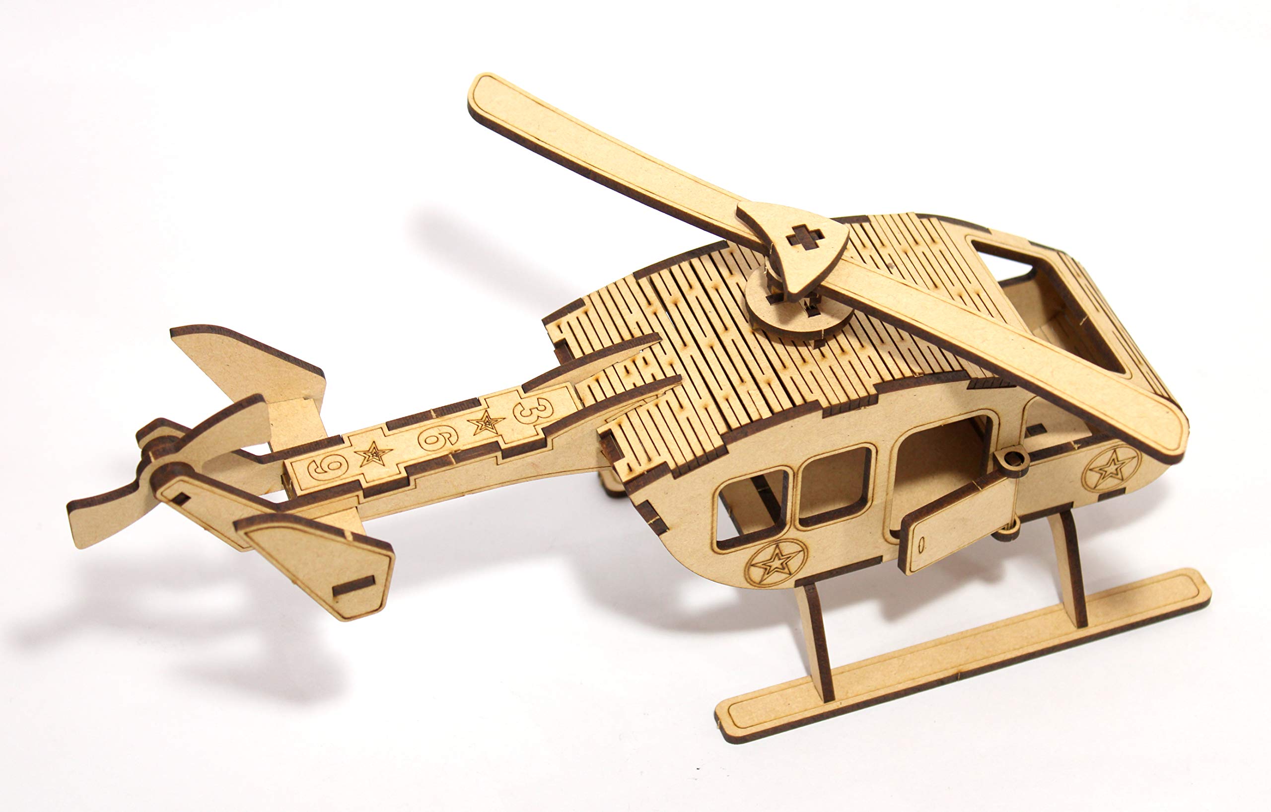 StonKraft 3D DIY MDF Puzzle - Glider, Aeroplane, Helicopter Retro Plane Model | Wooden Puzzle, DIY, Build your own, Construction Toy, Modeling Kit