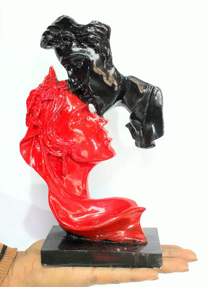 eSplanade Resin Love Couple Face Showpiece Statue Sculpture for home decor Valentine Day Gift (10")