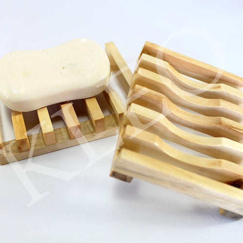 KLEO - Natural Wooden Soap Holder Soap Dish (Set of 2)