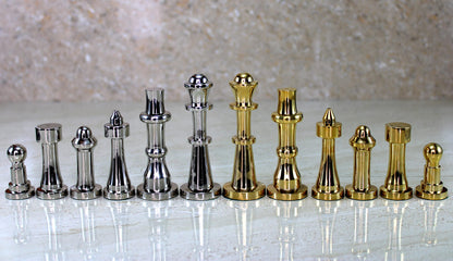 StonKraft Brass Chess Pieces Coins Pawns Chessmen - Copper Metal Chess Pieces (Gold and Black)