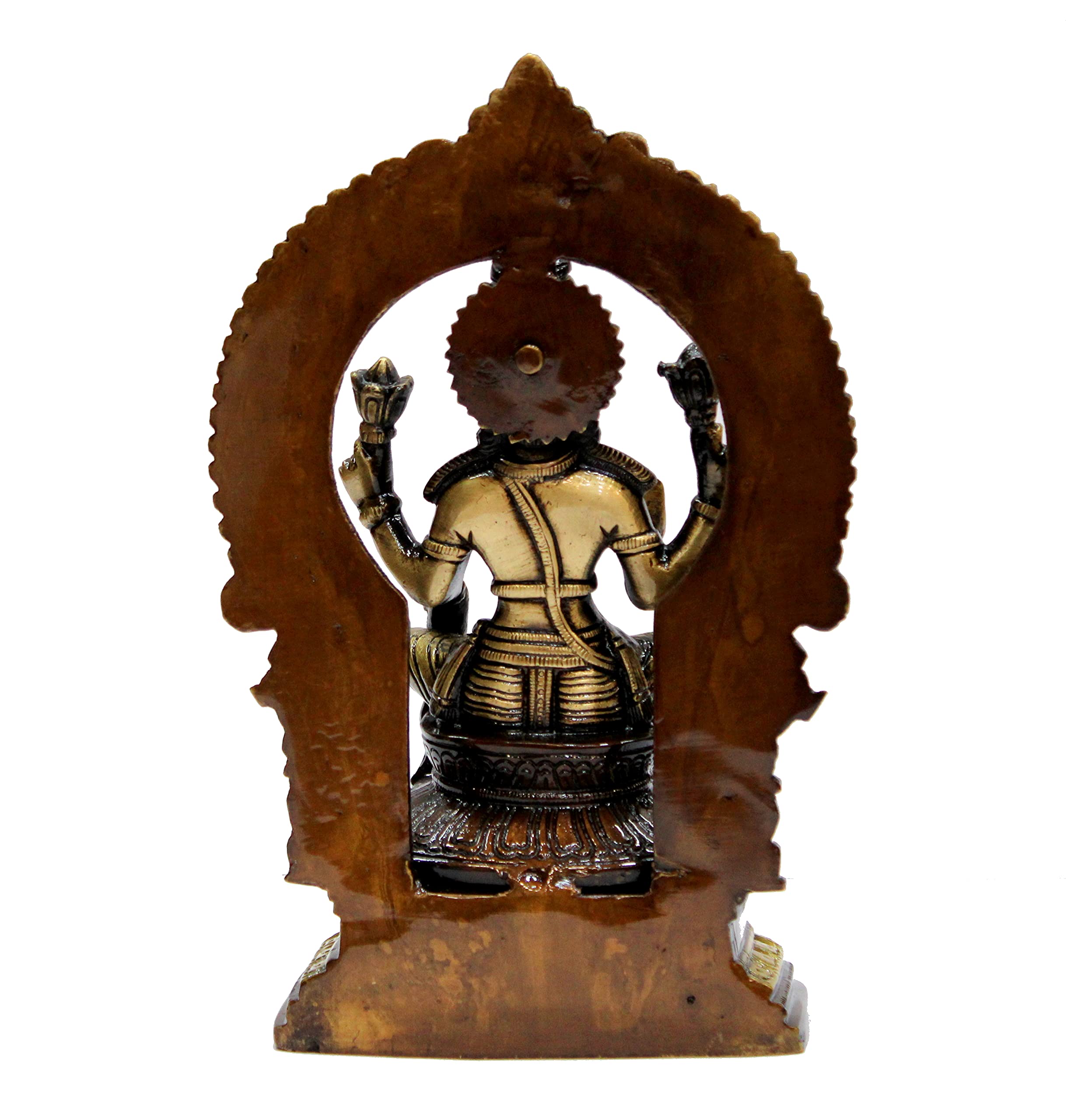 eSplanade Brass Laxmi Lakshmi Goddess Murti Idol Statue Figurine Sculpture | Pooja Idols - Home Decor | Golden - 6.75" Inches & 9.75" Inches - Multi