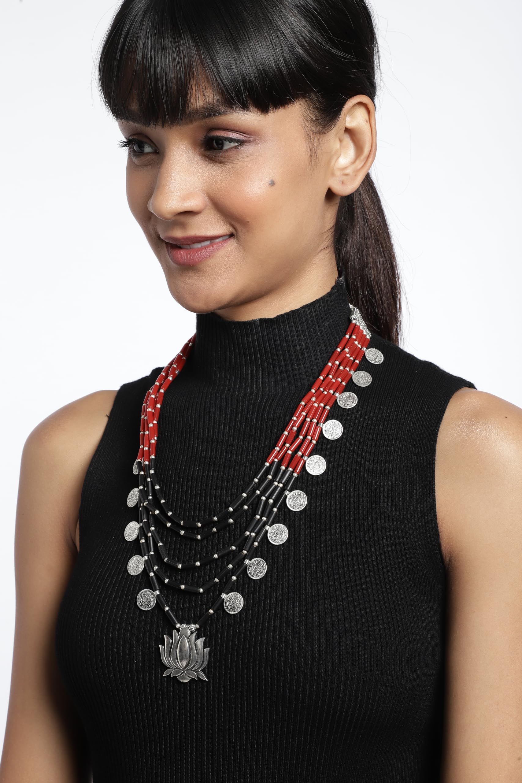 Binni s Wardrobe Oxidized Jewellery Set (Necklace, Earings, Womens), Metal, No Gemstone