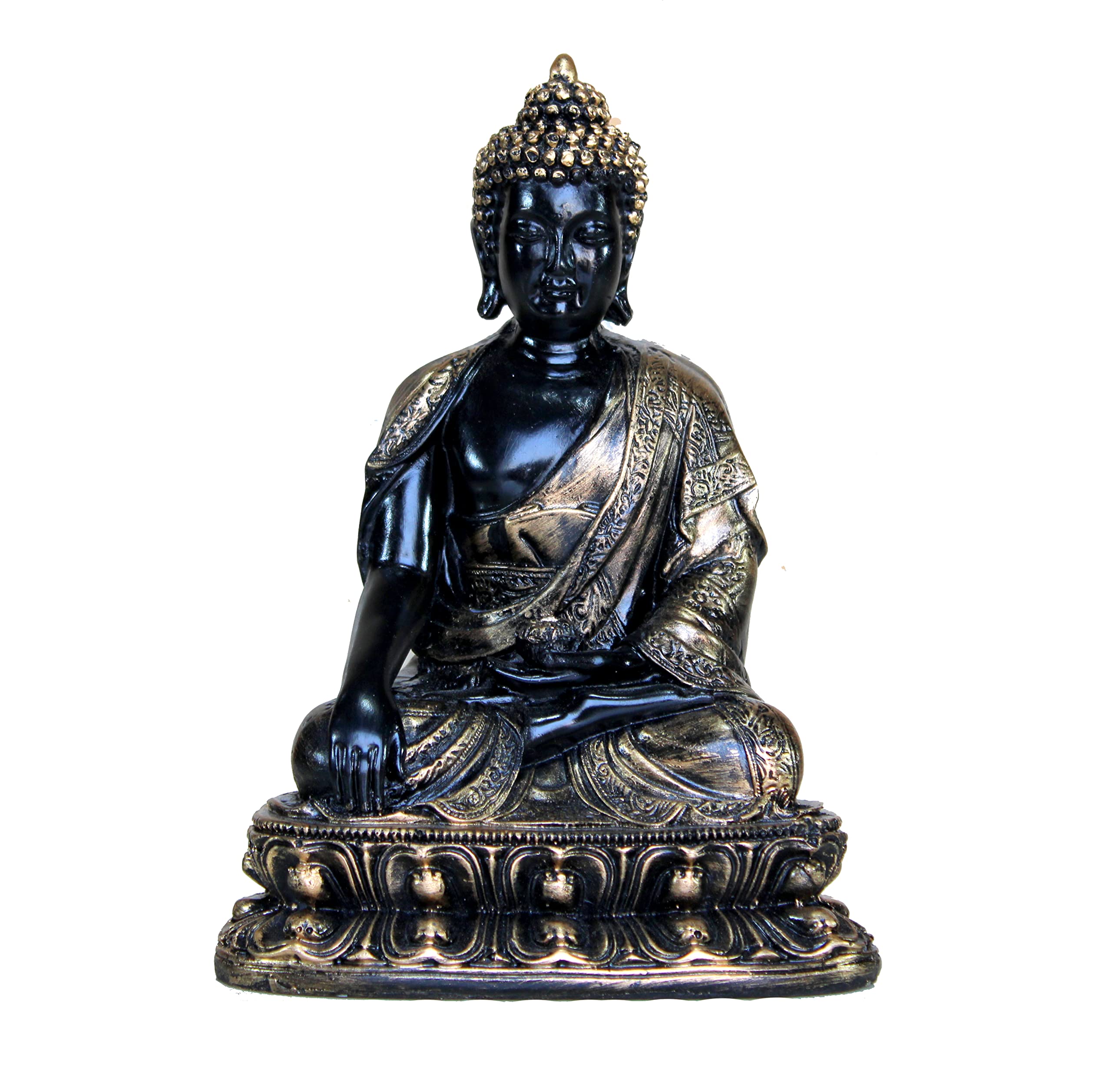 eSplanade Meditating Buddha Statue for Home Decor | Resin Sitting Buddha Showpiece for Living Room, Office Table or Desk, Shelf | Tibetan Buddhist Idol | Zen and Yoga Figurine