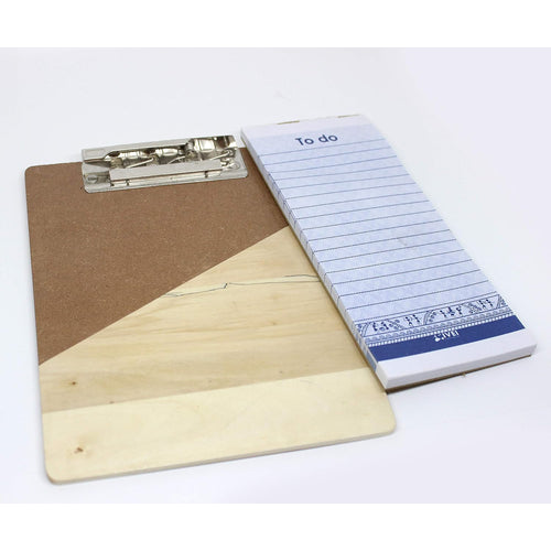 IVEI Wooden Clip pad for Your Desk - memo pad with 50 Sheets Included - a5 Size