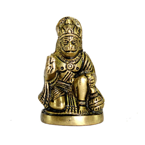 ESPLANADE Brass Hanuman Anjaneya Pavan Putra Bajrangbali Idol Murti Moorti Statue (2.5 Inch)