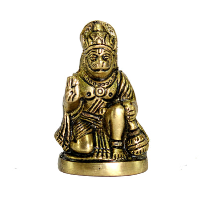 eSplanade Brass Hanuman Anjaneya Pavan Putra Bajrangbali Idol Murti Moorti Statue (2.5 Inch)