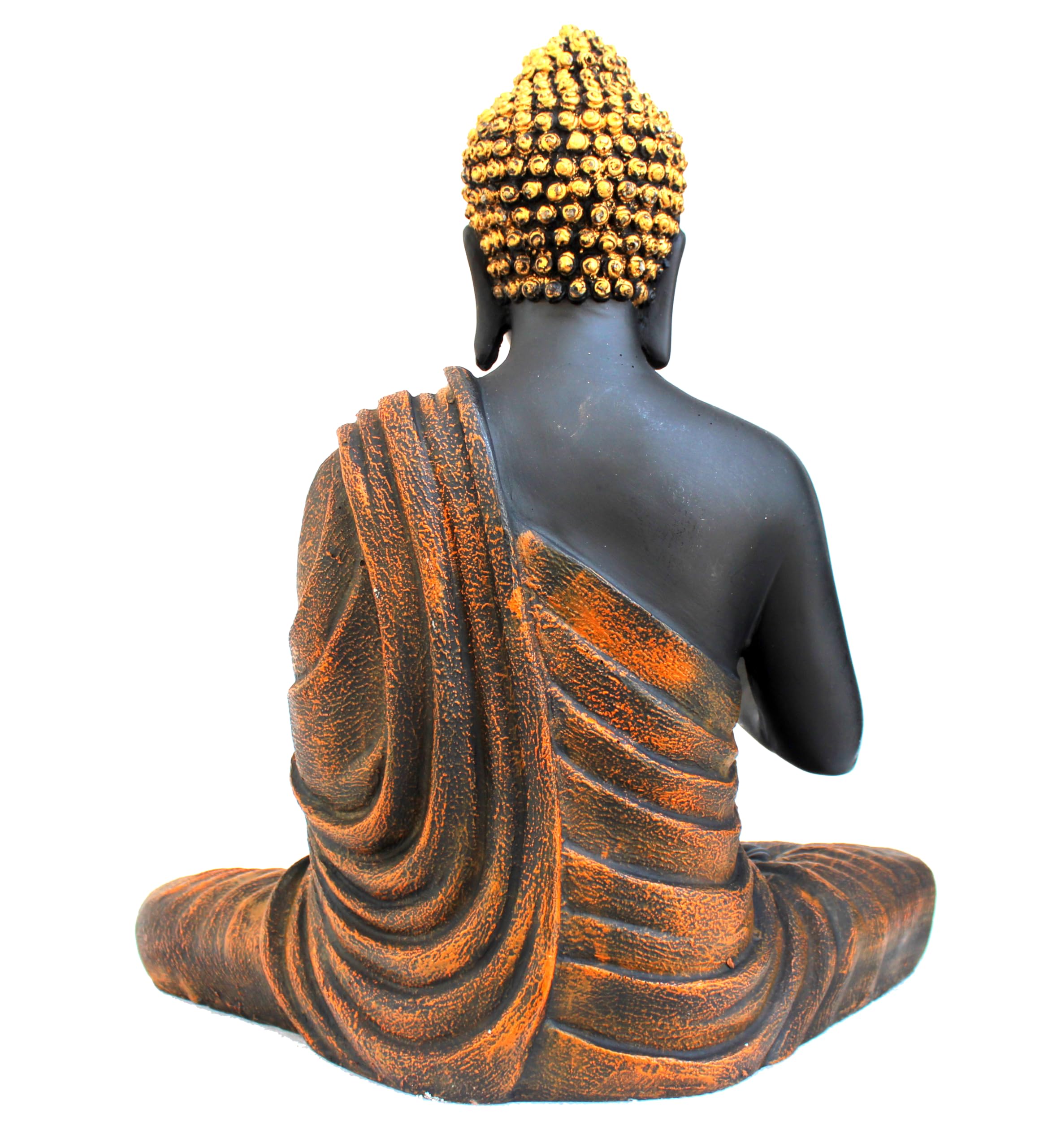 ESPLANADE Resin Meditating Buddha Showpiece | Home Decor | Idol Statue Figurine Murti | Tibetan Buddhist Statue - 14.5 Inches Height