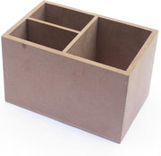 IVEI DIY MDF Multipurpose Organiser Caddy Box Craft Supplies- Plain MDF Wood Blank 3 partition Box for Painting, Wooden Sheet Craft, Decoupage, Resin Art Work & Decoration