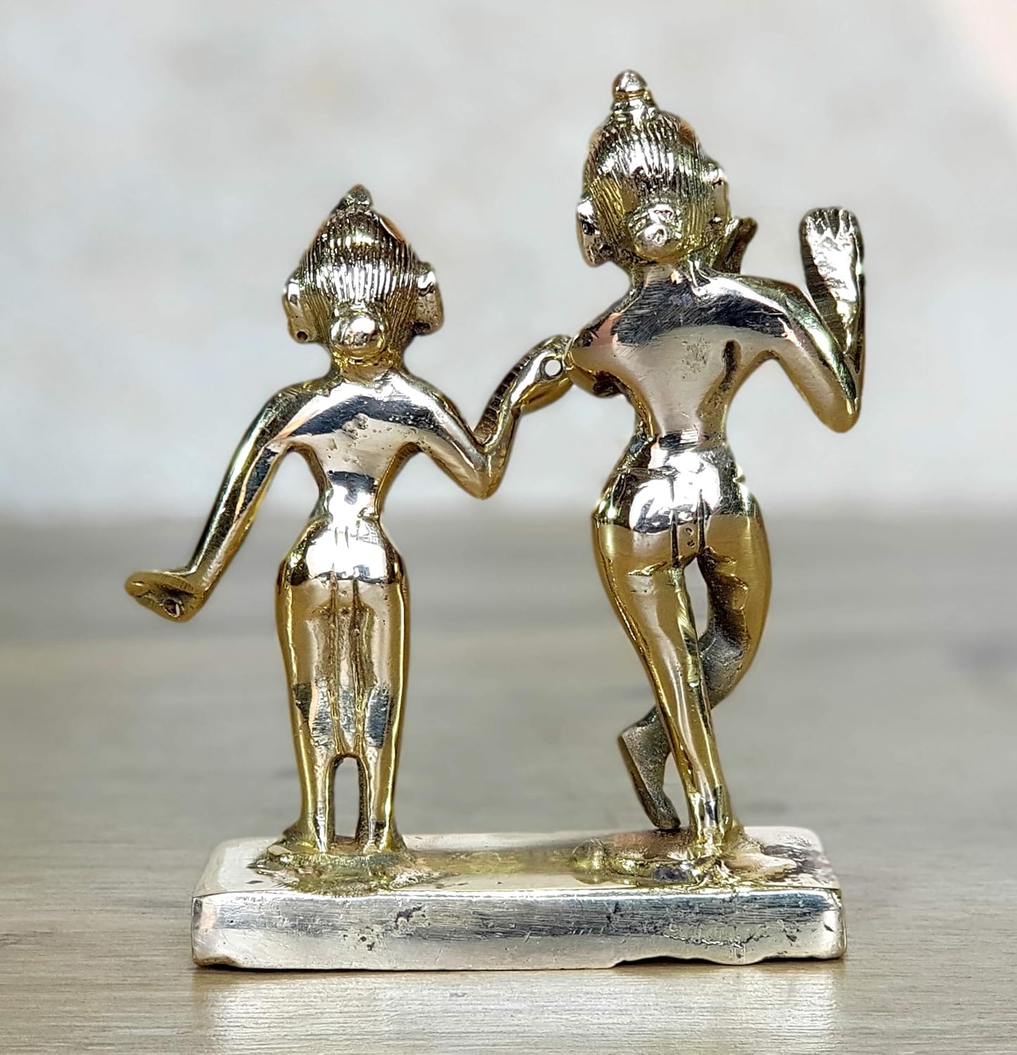eSplanade - Brass - 4.25" & 5" - Pair of Brass Radha Kishan Krishna Murti Idol Statue Sculpture