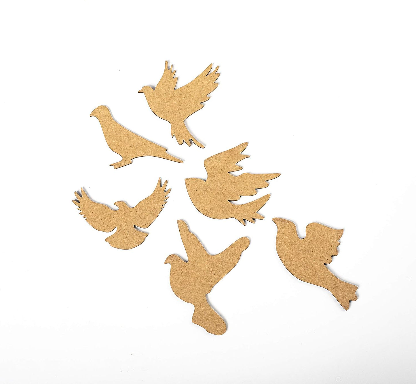 IVEI DIY MDF Bird Magnets - Set of 6-Shaped MDF Fridge Magnet Blanks Cutouts - for Painting Wooden Sheet Craft, Decoupage, Resin Art Work & Decoration