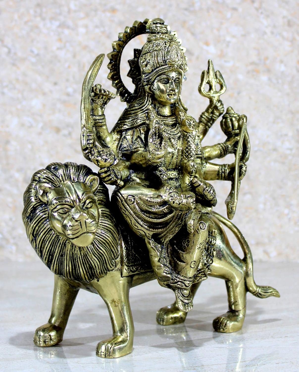 ESPLANADE Brass Maa Durga/MATA Rani Idol, Statue, moorti, murti for Home Mandir and Home Decor (8.5 Inches)