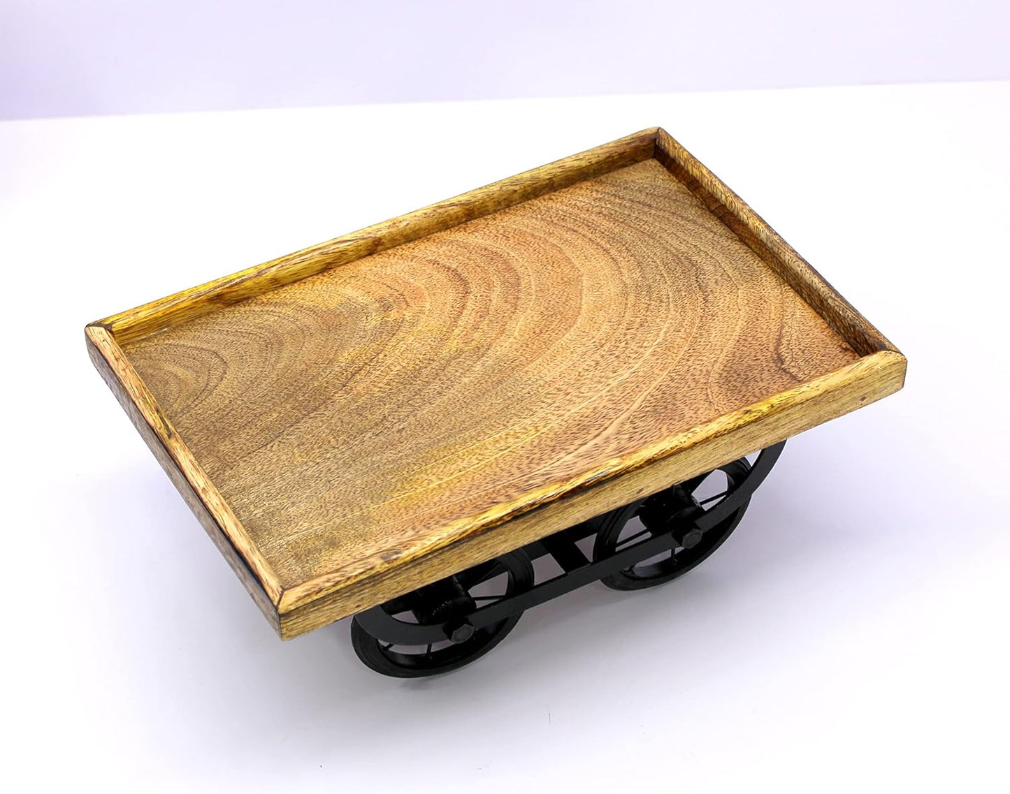 eSplanade Cart Shaped Serving Platter Tableware Serve-ware for Home and Kitchen | Wood - 11.5" Inches - Brown