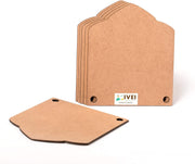 IVEI DIY Wood Sheet Craft - MDF Cutouts Bunting/Toran - Scallop Painting MDF Wooden Sheet Craft - 6pcs for Decoupage MDF Plains, Resin Art Work & Decoration