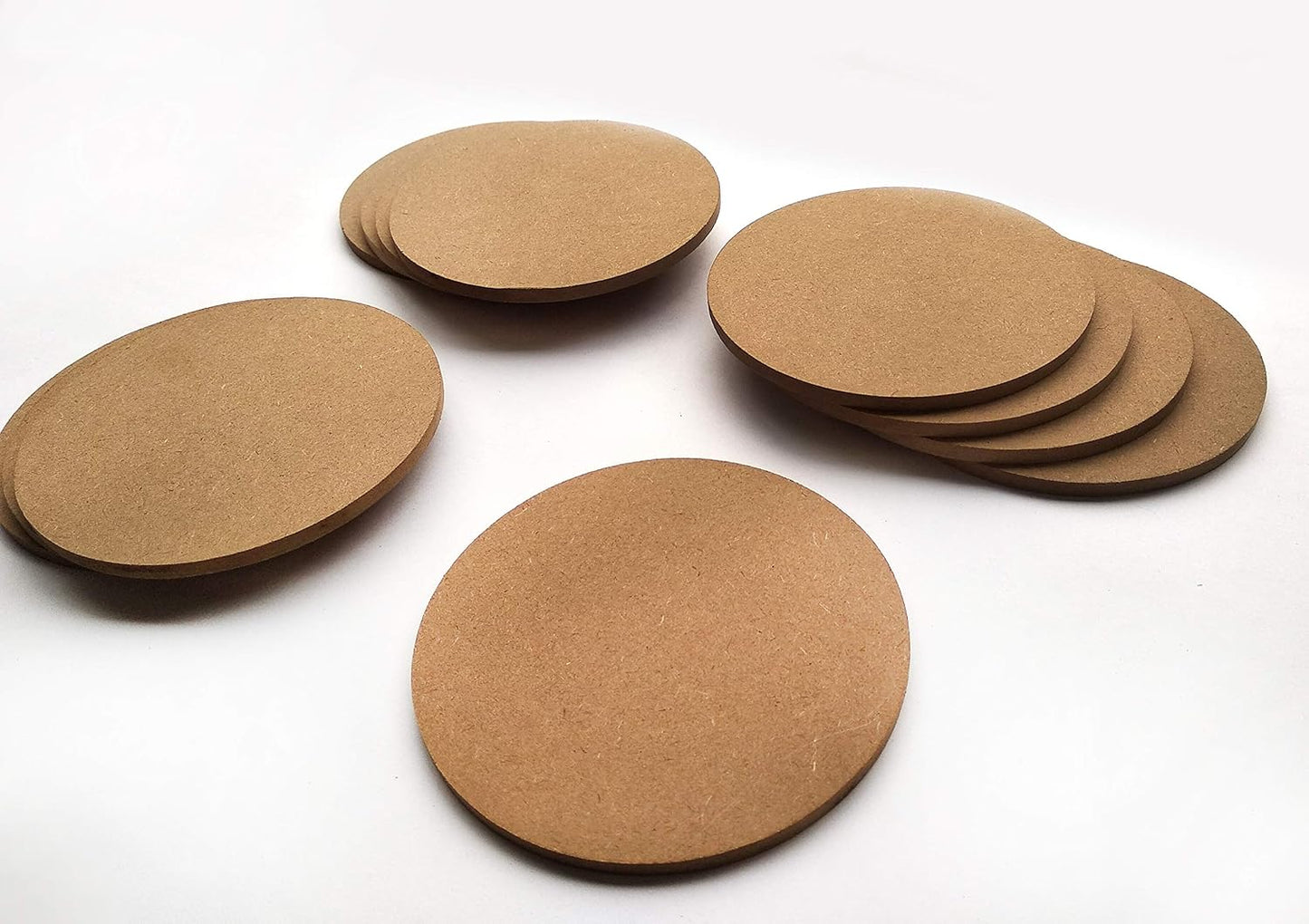 IVEI MDF DIY Coasters Wood Sheet Craft -MDF Plain Wooden Coasters Round Shaped Blank Cutouts for Painting Wooden Sheet Craft, Decoupage, Resin Art Work & Decoration - Set of 12 (3.53.5 0.25 each)