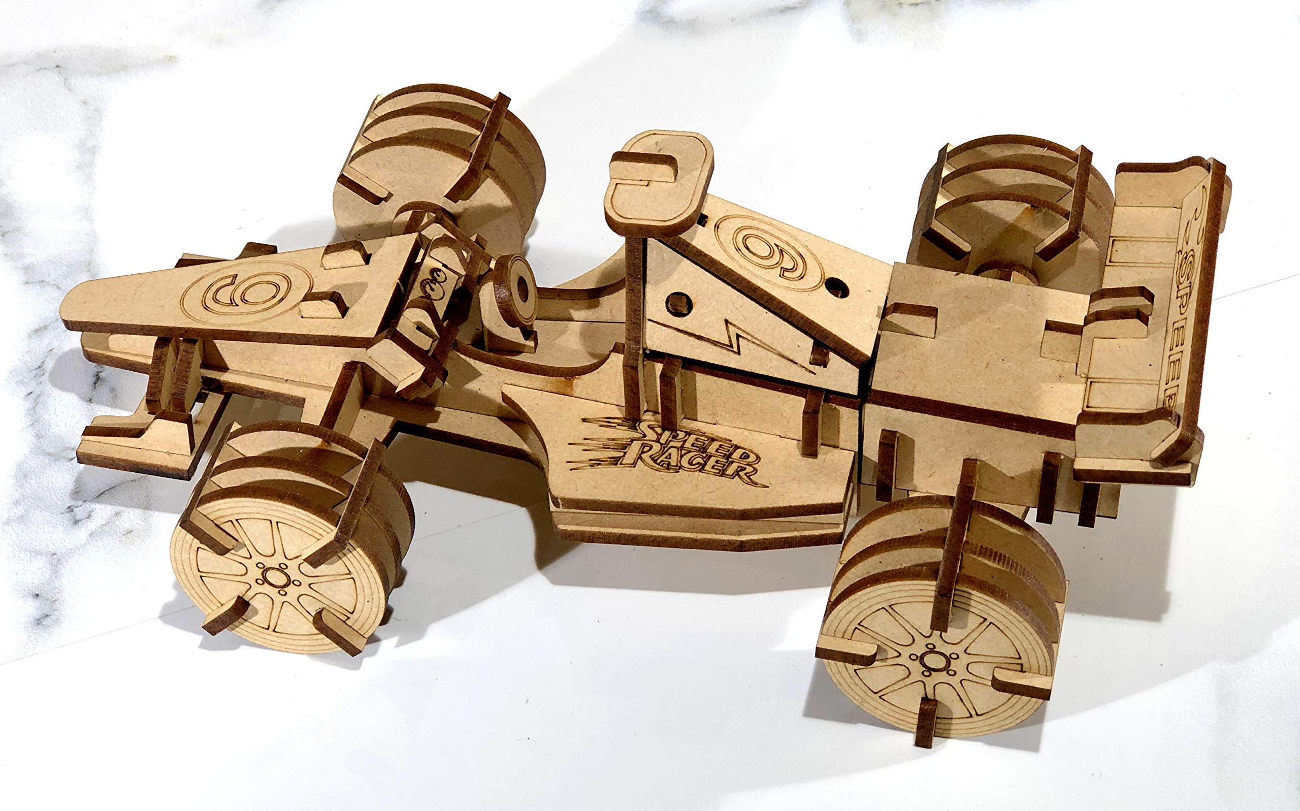 StonKraft 3D Wooden Puzzle Car - Wooden, DIY Kit, Build Your own, Construction Toy, Modeling Kit | MDF Toys Car