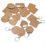 IVEI MDF Plains/Resin Pour Blanks DIY Mixed Bag - 12 Magnets and 6 Keyrings for Craft and Activities/Decoupage