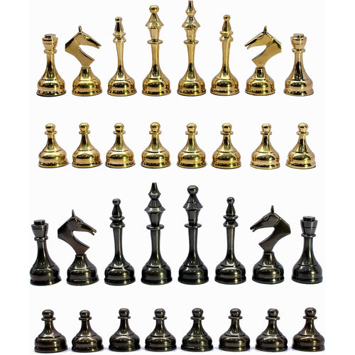 StonKraft Brass Chess Pieces Chess Coins Pawns Chessmen (Gold, 3.75