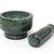 KLEO 4" Diameter Natural Stone Mortar and Pestle Set as Spice Grinder, Medicine Masher - Okhli and Musal (Green Shallow)