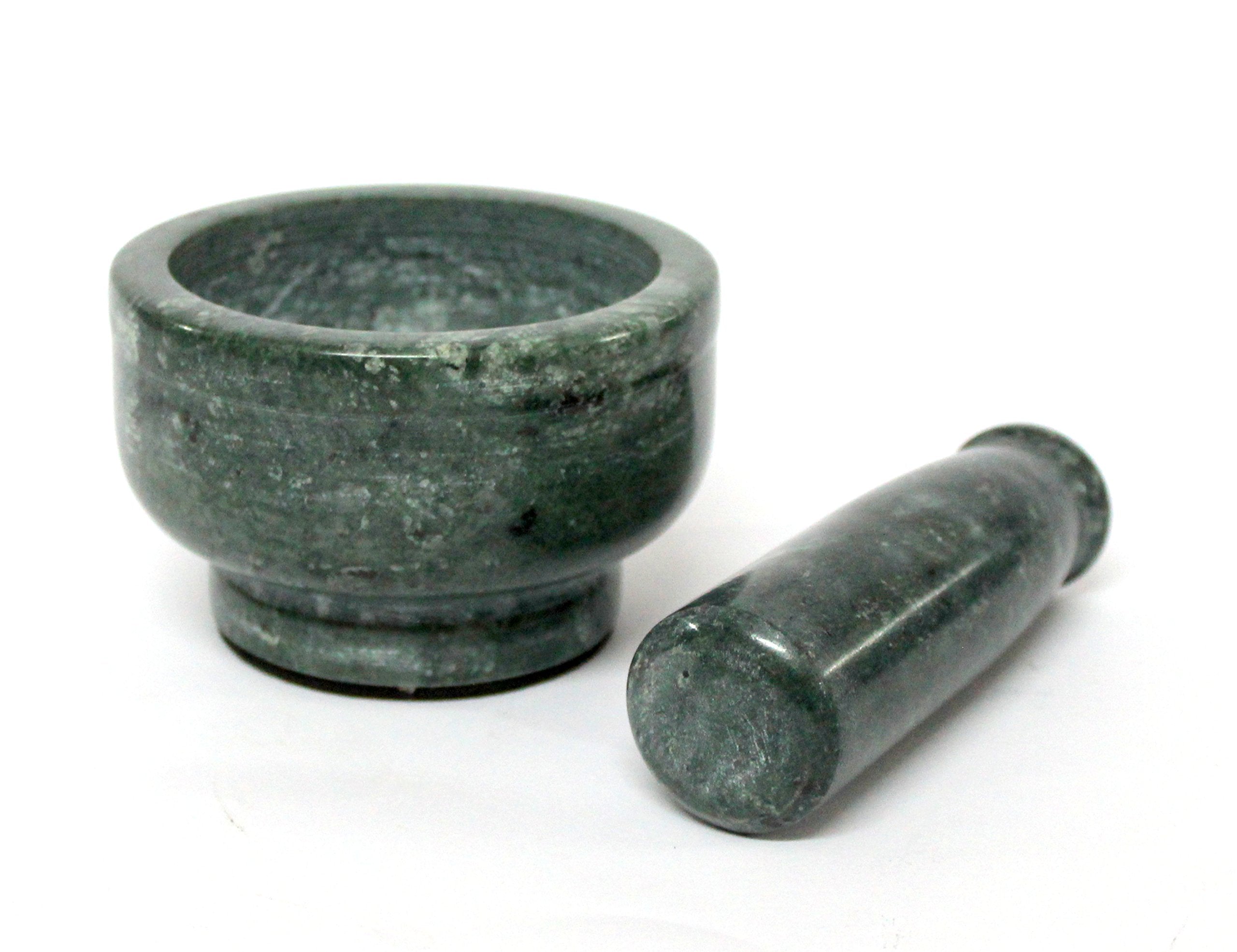 KLEO Natural Stone Mortar and Pestle Set as Spice Grinder, Medicine Masher - Okhli and Musal (All Colours)