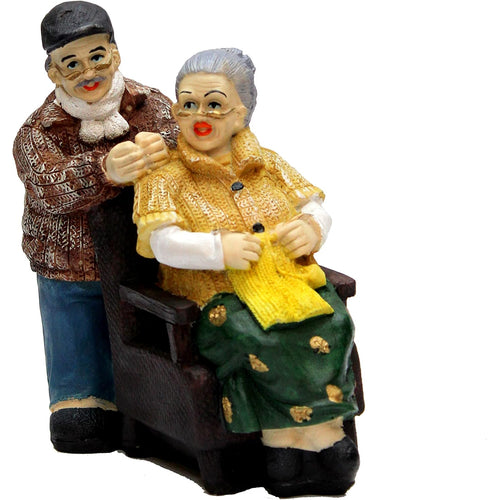 eSplanade Resin Dada Dadi Showpiece Brings Goodluck, Fengshui, Vastu for Home Decor