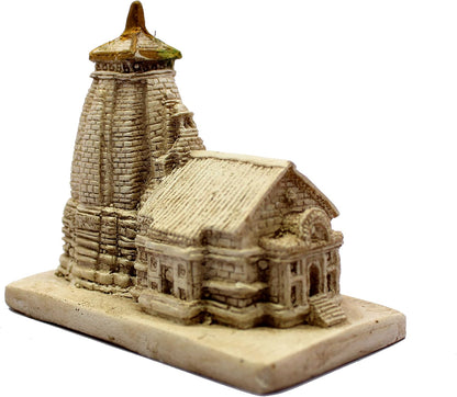 ESPLANADE Resin Mahadev Mahadeva Kedarnath Temple Mandir Miniature Figurine for Temple Car-Dashboard - 3.25" Inches - Beige