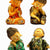 eSplanade Smiling Happy Baby Buddha Monk Statues | Feng Shui Monk Figurine Showpieces - Set of 4 | Home Decor | Resin - 7" Inches - Multi