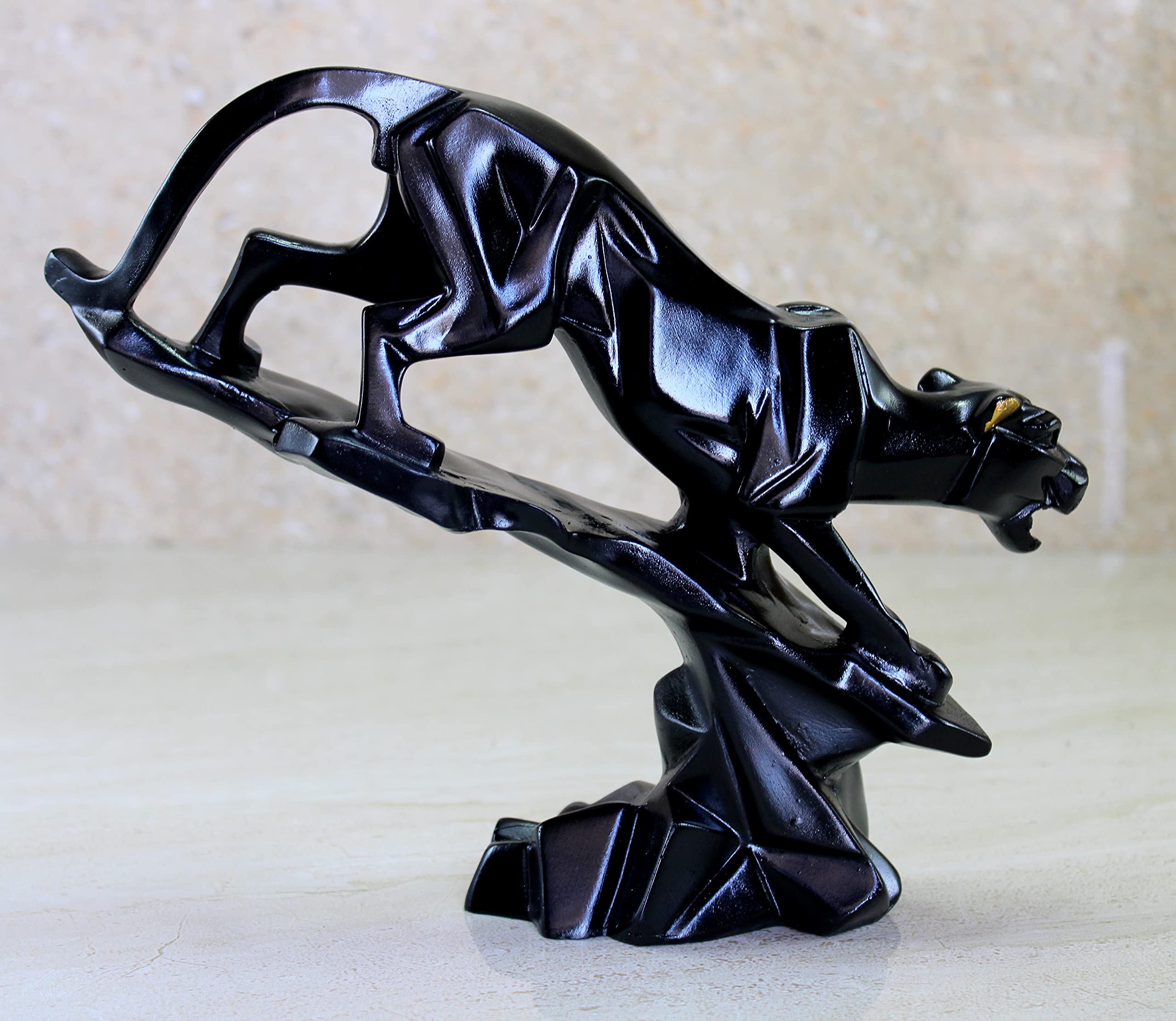 eSplanade Resin Black Panther Sculpture Statue Figurine Showpiece | Statement Decorative Item Home Decor - 9.5" Inches (Length)