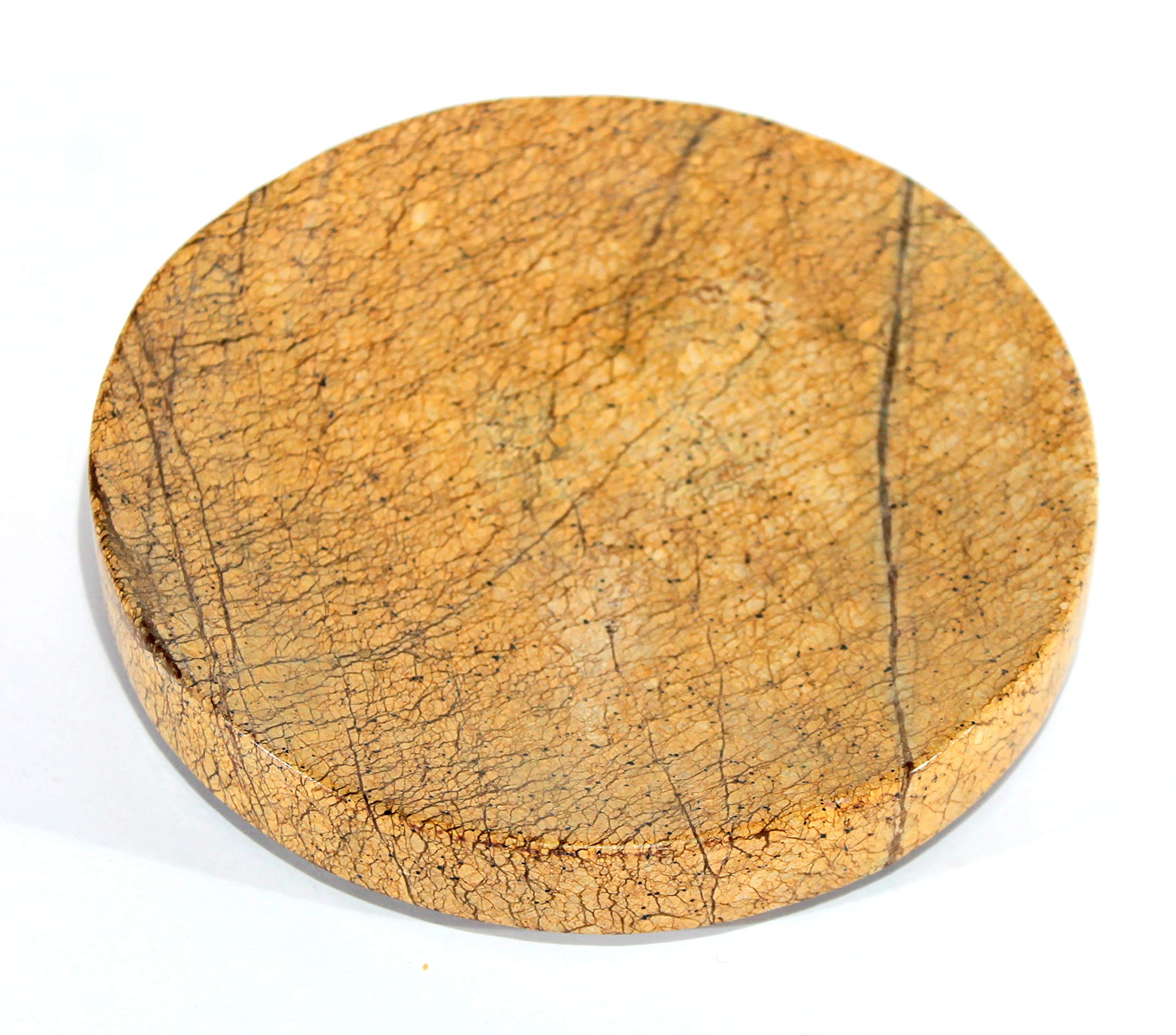 KLEO Natural Stone Soap Dish Soap Holder Bath Accessories for Bathroom, Tub or Wash Basin Accessories (Chocolate, Grey, White, Green)