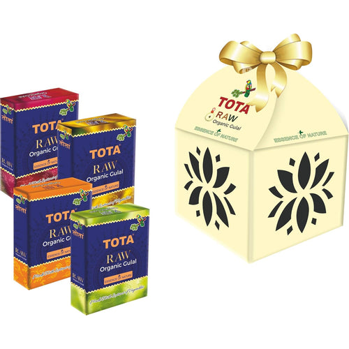TOTA Raw Organic Baby Gender Reveal Color Powder Gift Box Pack of 4 - Green, Pink, Yellow, Orange (40gm Each)