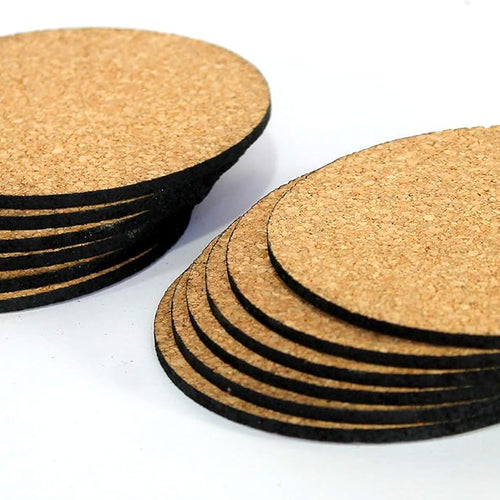 KLEO - Bar Beer Coffee Cork Coasters Set (Set of 12) & (Set of 6) - Long Lasting, Heat Resist, Absorbs Spilled Liquid, Non Slippery and Scratch Free