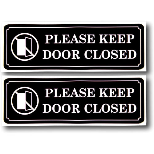 eSplanade PLEASE KEEP DOOR CLOSED Sign Sticker Decal - Easy to Mount Weather Resistant Long Lasting Ink Size (9