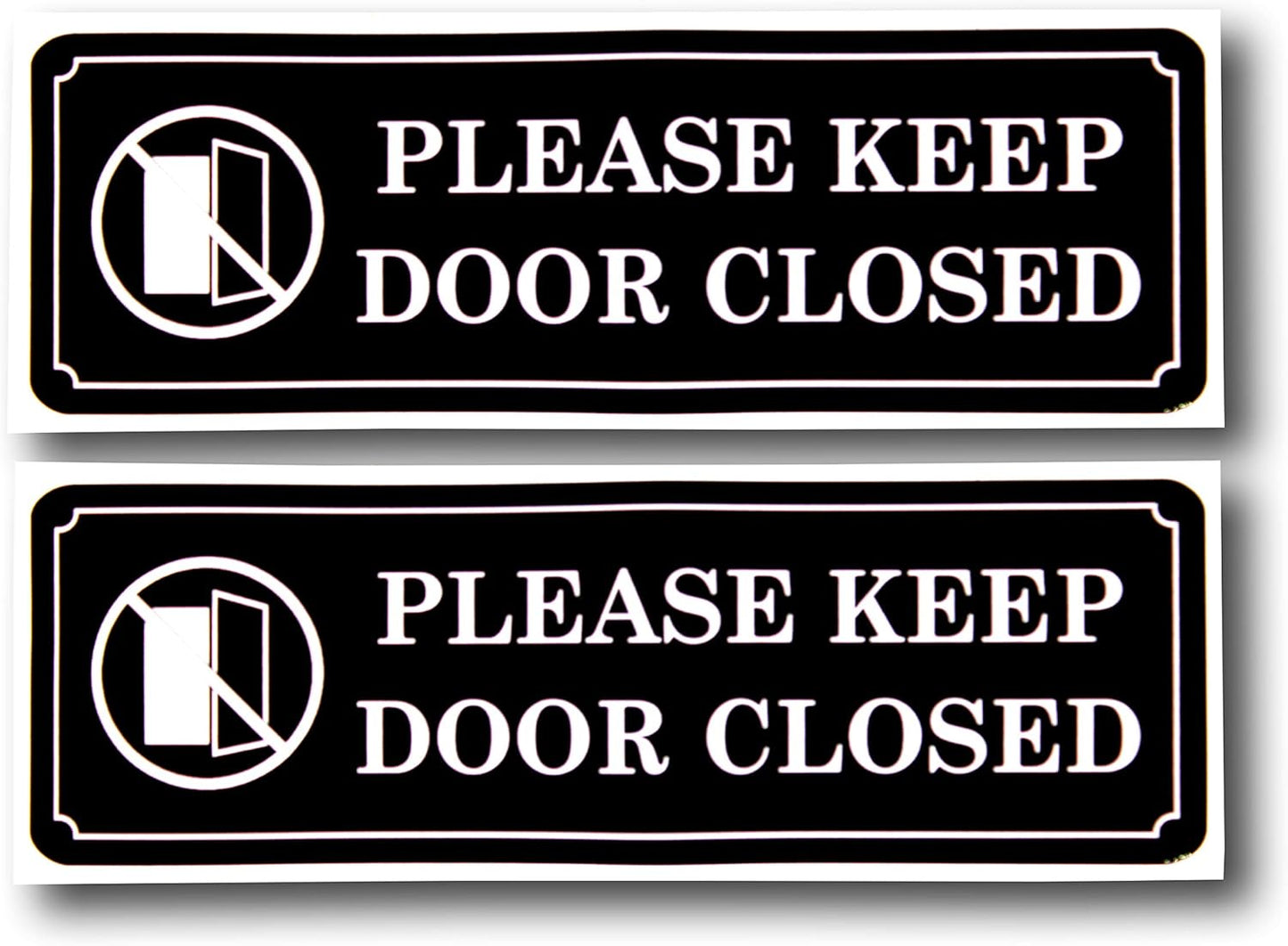 eSplanade Please Keep Door Closed Private Sign Sticker Decal (9" x 3") Black