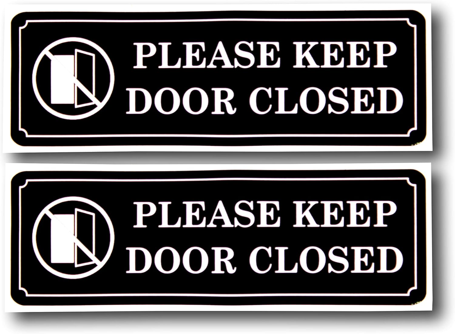eSplanade PLEASE KEEP DOOR CLOSED Sign Sticker Decal - Easy to Mount Weather Resistant Long Lasting Ink Size (9" x 3")