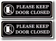 eSplanade PLEASE KEEP DOOR CLOSED Sign Sticker Decal - Easy to Mount Weather Resistant Long Lasting Ink Size (9" x 3")